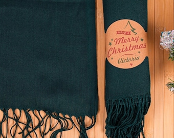 Xales de Pashmina Personalizados para o Natal, Lenços de Pashmina Sob Medida, Presente Perfeito para a Família, Lembrancinhas de Natal e Ano Novo, Presente em Formato de Xale