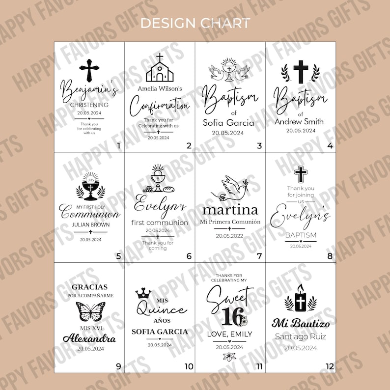 confirmation favor, sweet 16 favor, Quinceanera, baby shower gift ideas, baby shower favor, baptism favor, baptism gift for guests, first communion favors, christening favors, communion gifts, perfect personalized gift for baptism gift for her guests
