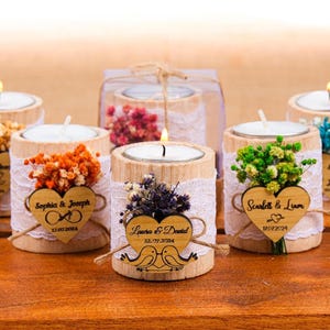 Wooden Candle Holder, Rustic Wedding Favors, Tealight Holder, Hochzeitsgeschenk, Bridal Shower Favors, Anniversary Gift, Wedding Guest Gifts