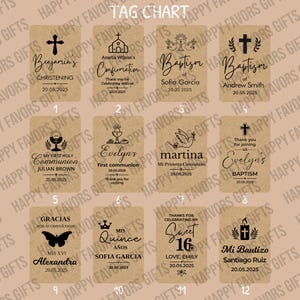 These beautiful handmade scented soap favors are a thoughtful gift for your special occasion. Ideal for baptisms, confirmations, christenings, first holy communions, quinceanera, sweet 16 or religious celebrations, each soap comes with a kraft paper tag customized with your guest of honor’s name, event date, and a personal message.

Each favor is topped with a rustic jute twine bow and a delicate charm, creating a charming and elegant presentation. Soaps are available in various scent-colors.