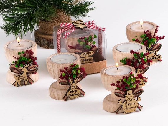 Handmade Christmas Candle Holders, Festive Table Decor, Secret Santa Gifts, Gifts for Coworkers, Xmas