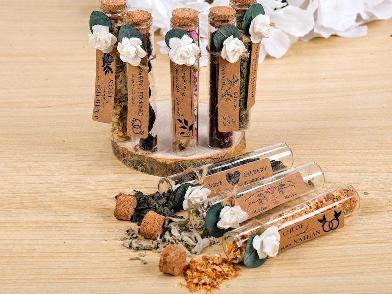 Wedding Tea Favors for Guests, Rustic Wedding Favors, Herbal Tea Favors ...
