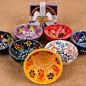 Turkish Cini Favors, Boho Wedding Favors, Turkish Ceramic Bowls, Bridal Shower Gifts, Wedding Party Favors, Engagement Wedding Guest Gifts