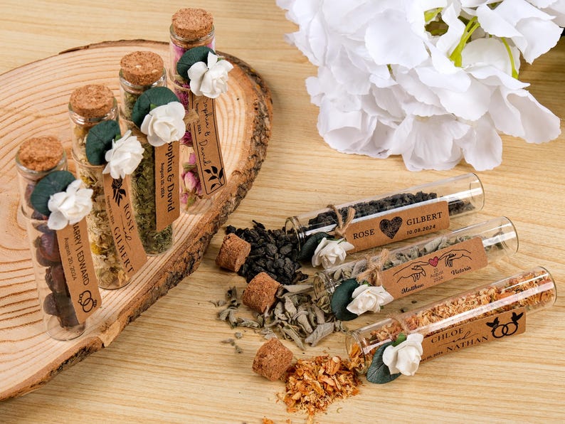 Wedding Tea Favors for Guests, Rustic Wedding Favors, Herbal Tea Favors ...