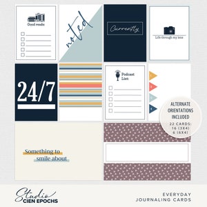 Cartes de journalisation quotidiennes Cartes Project Life