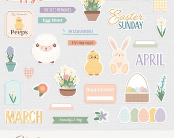 Easter Digital Stickers Spring Days Collection