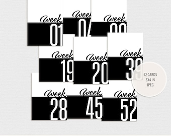 Digital Weekly 3x4 Journaling Cards Scrapbooking Pocket Cards Printable