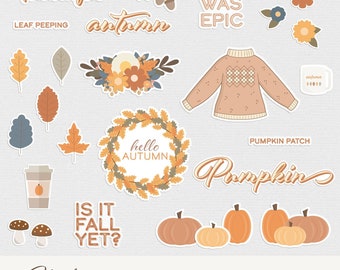 Autumn Days Digital Stickers