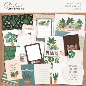 Cartes de journalisation de la vie végétale Cartes Project Life Scrapbooking de poche