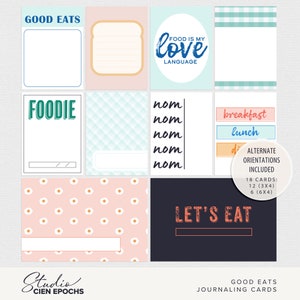 Cartes de journalisation Good Eats Cartes Project Life