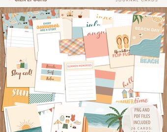 Summer at the Beach Journaling Cards Project Life Cards Pocket Scrapbooking