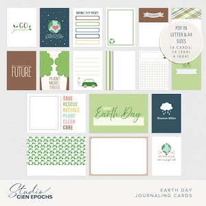 Cartes de journalisation du Jour de la Terre Cartes Project Life Scrapbooking de poche