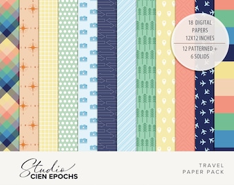 Travel Digital Scrapbooking Papers