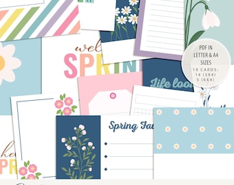 Spring Time Journaling Cards | Project Life Cards | Pocket Scrapbooking