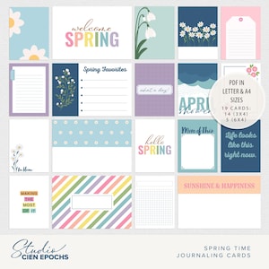 Spring Time Journaling-kaarten Project Life-kaarten Pocket-scrapbooking
