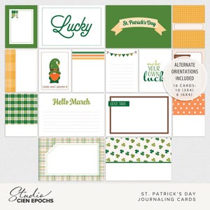 Biglietti di diario per scrapbooking digitale di San Patrizio