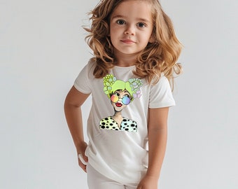 Camisa Niños Algodón, Camiseta Juvenil, camisa niña, camisas, gafas arcoíris, Regalo de cumpleaños, regalo para hija, camiseta única