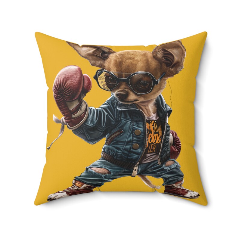 Almohada cuadrada, almohada chiuhuahua, cojín habitación para niños, almohada loft, cojín chiuhuahua, regalo para niños, regalo para él, imagen 8