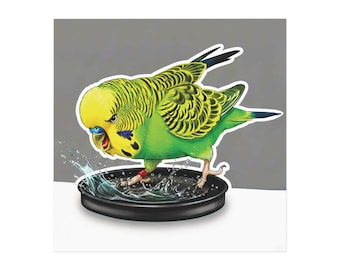 Budgie magnet,   fridge magnet, runslomocharlie magnet, Square Magnet | Budgerigar Parakeet Bird parrot magnet