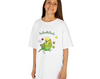Parrot Illustration Kids Tee | Cute Parakeet Funny Budgie T-Shirt | Cute Parakeet  Art | Bird Lover Gift |  Street wear Tee