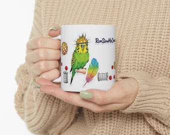 Budgie Bird cup, Illustration Mug |