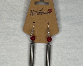 Silver bullet earrings