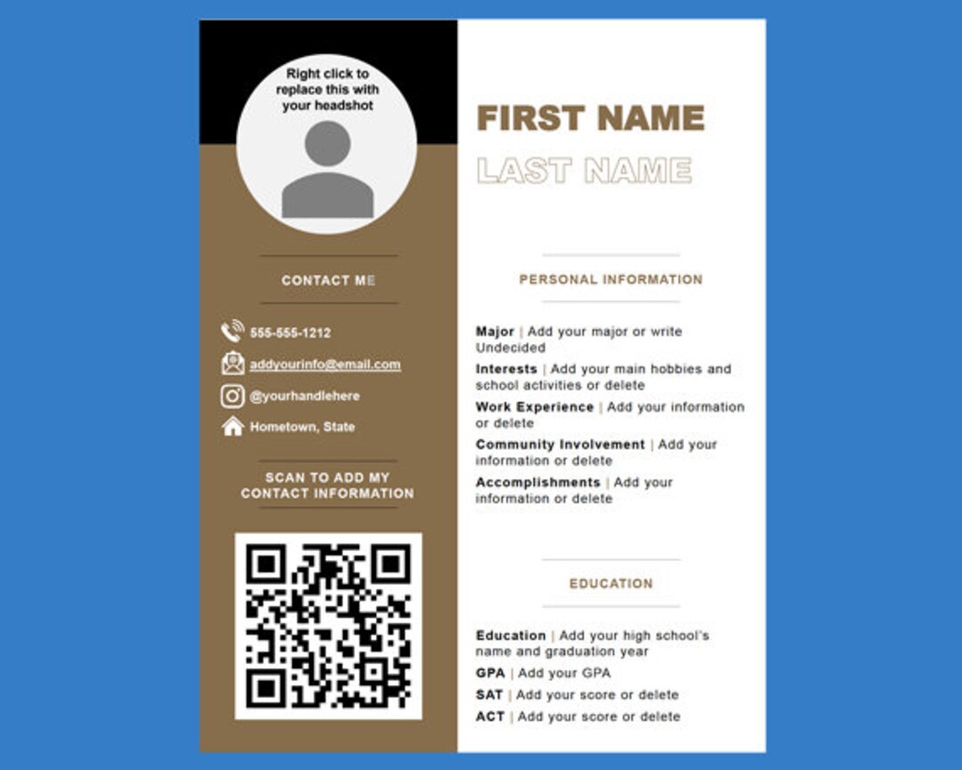 Resume Template for Fraternity Rush, Sorority Rush, or a Job Vanderbilt