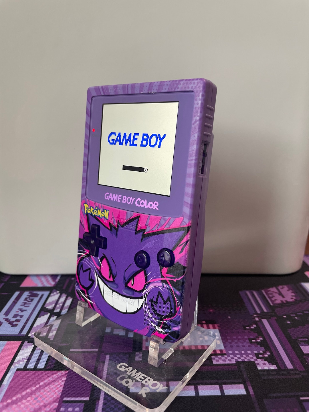 Custom Modded GAMEBOY Color IPS Backlit Larger Display Mod GBC gengar