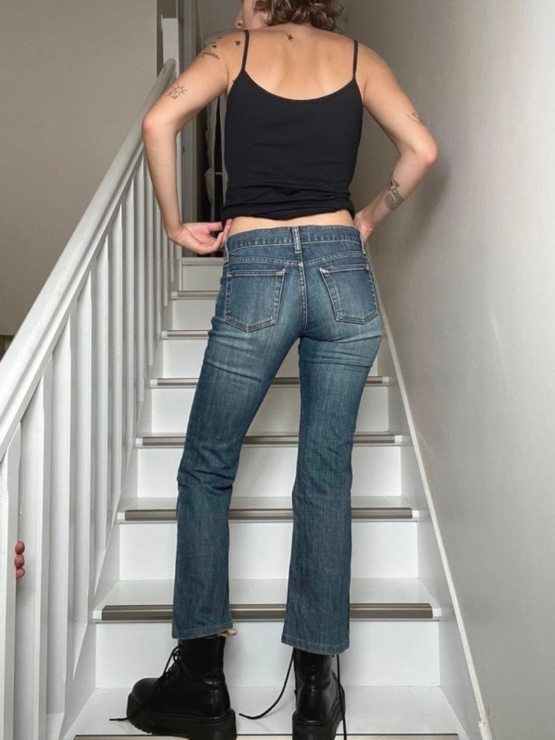 Gerade Cropped Jeans Vintage Jeans Denim Y2K Jeans 2000er Gerades Bein Jeans Classic Basic 90er Jahre Bild 5