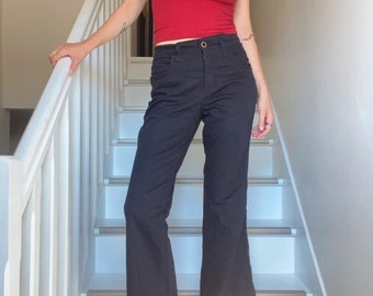 Ausgestellte Jeans Frauen Vintage Jeans Freizeithose Gerades Bein Cropped Jeans Vintage Denim 2000er Hose Low Waist Hose Y2K Vintage Schlaghose