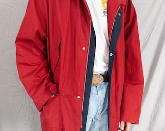 Matrosenjacke Vintage Made in Italy Vintage Jacke Italienischer Segelmantel Made in Italy 80er 90er 2000er Vintage Rote Jacke Frühling