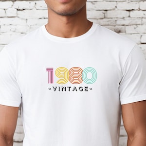 Vintage 1980 Shirt, 1980 Shirt, 44th Birthday Shirt, 44th  Birthday Gift, 44thBirthday Gifts For Men, 44th Birthday Gifts for Women,1980 Tee