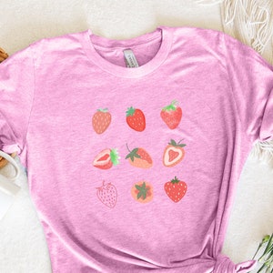 Strawberry shirt, Fruit Shirt, Graphic Shirt, Shirt For Women, Gardener Shirt, Strawberry tee, Strawberry lover T-shirt,Cottage core Mom Tee