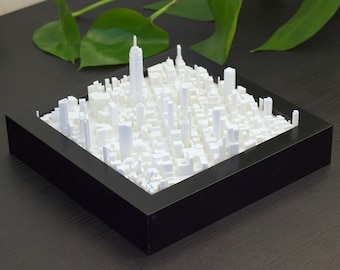 Horizon 3D du centre-ville de New York : oeuvre d'art murale modèle architectural