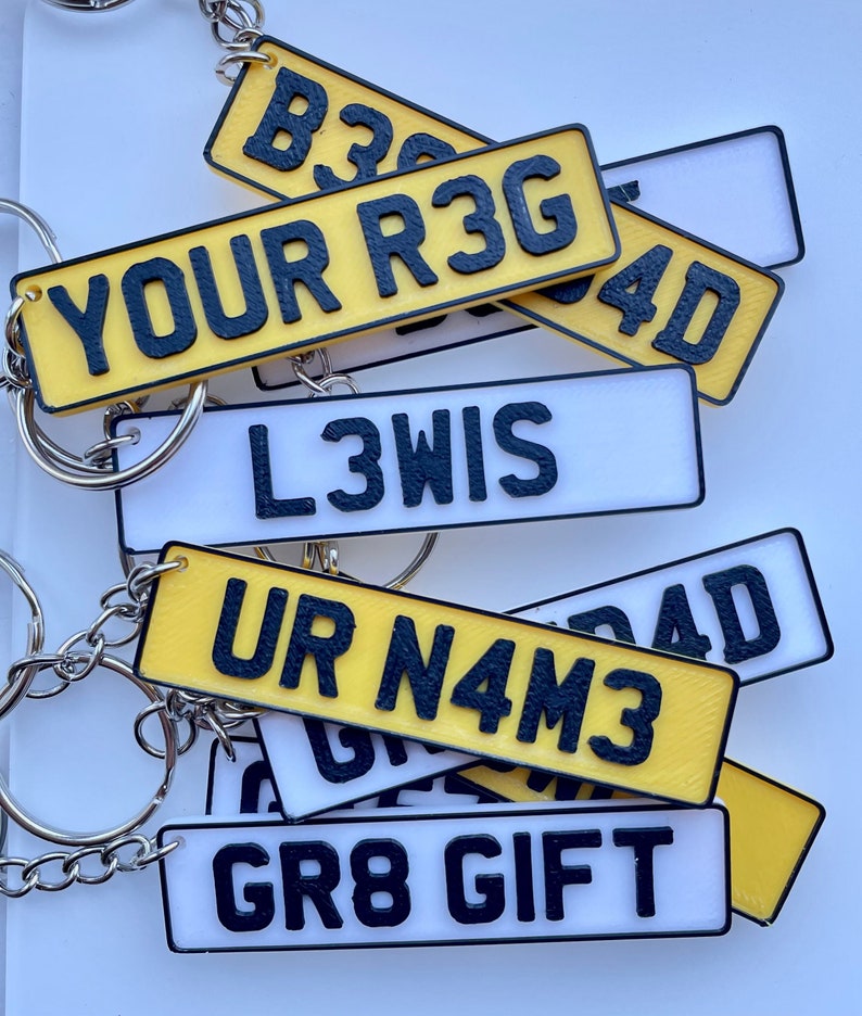 Personalised Numberplate Keyring Registration Keyring Custom Number