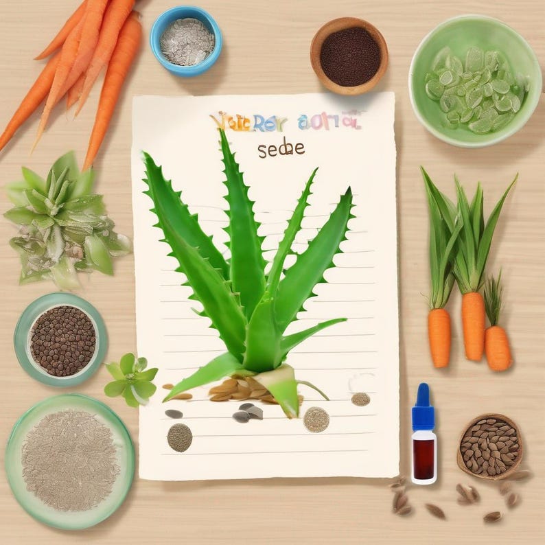Aloe vera serum with botanical oils, vegan skincare, sun protection.