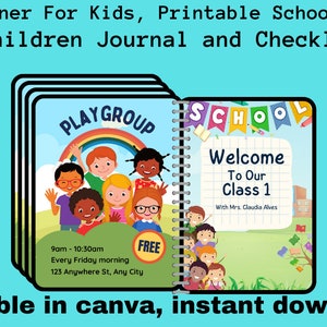 Soft Blue Colorful Illustrated Cute Classroom planner, Cute Illustration Daily Planner, Classroom Decor