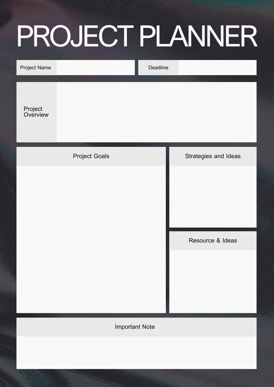 Editable Project Planner Printable, Productivity Planner, Task Tracker ...