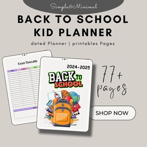 Back to School Kinderplaner, ausfüllbares PDF, druckbarer Organizer für Eltern, Schulanfang druckbarer Planer, digitales Set