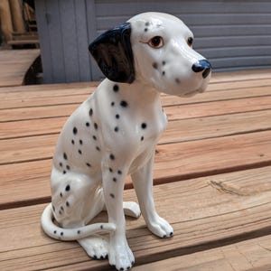 10 Inch Vintage Ceramica de Cuernavaca Pottery Dalmatian Figurine from Mexico Signed