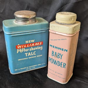 ベビーパウダー缶 メンネン レア mennen 大小 アメリカ ストライプ 水色 Mennen Baby Powder - Etsy Hong Kong