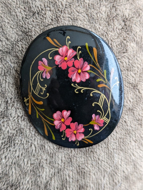 Russian lacquer brooch