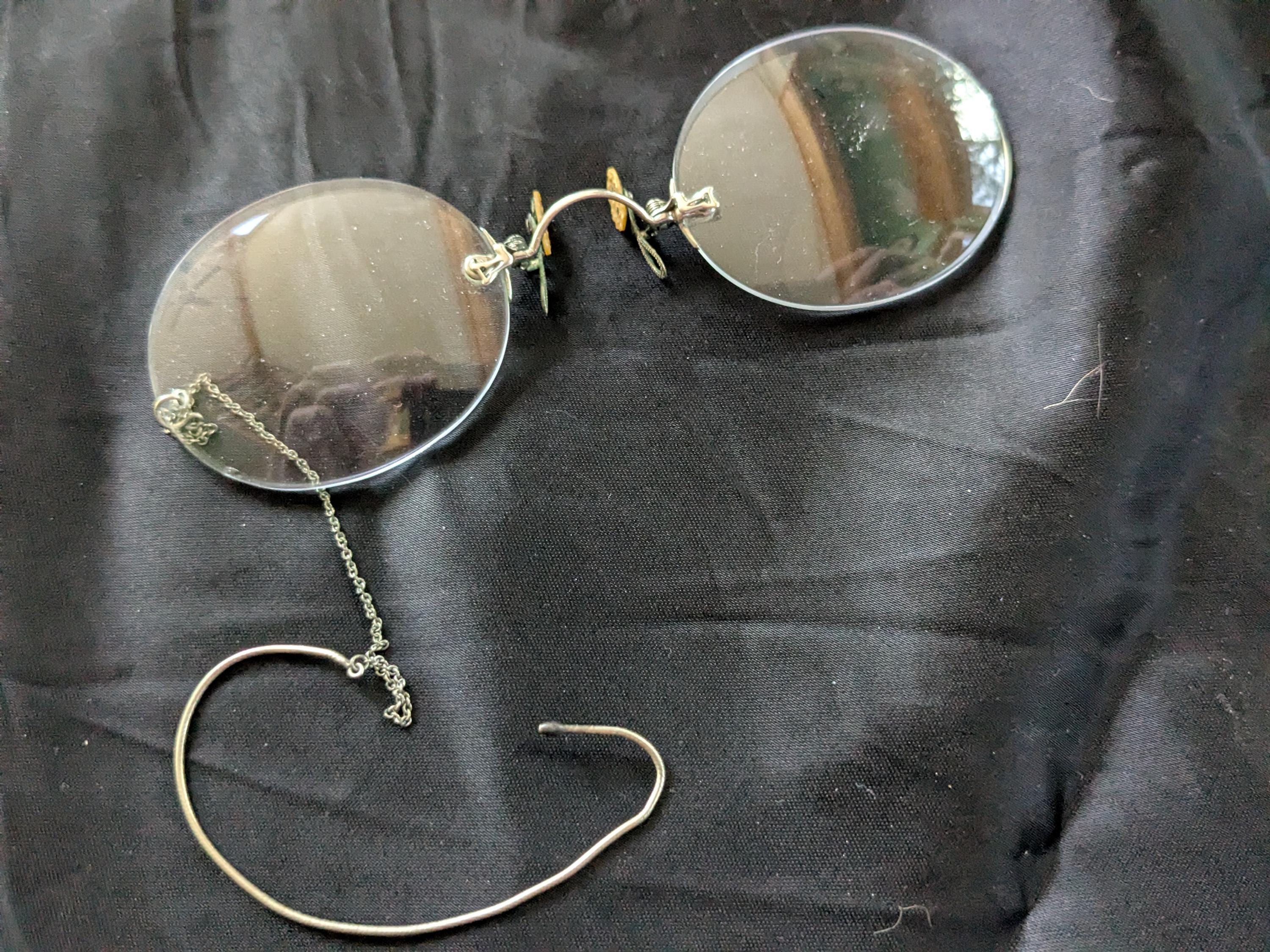1900s デッドストック Pince-nez アンティーク10KGF金張り鼻眼鏡