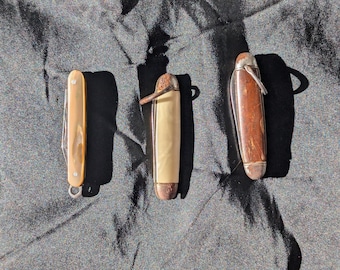 Mini vintage pocket knife keychain, pendant, watch fob. Your choice