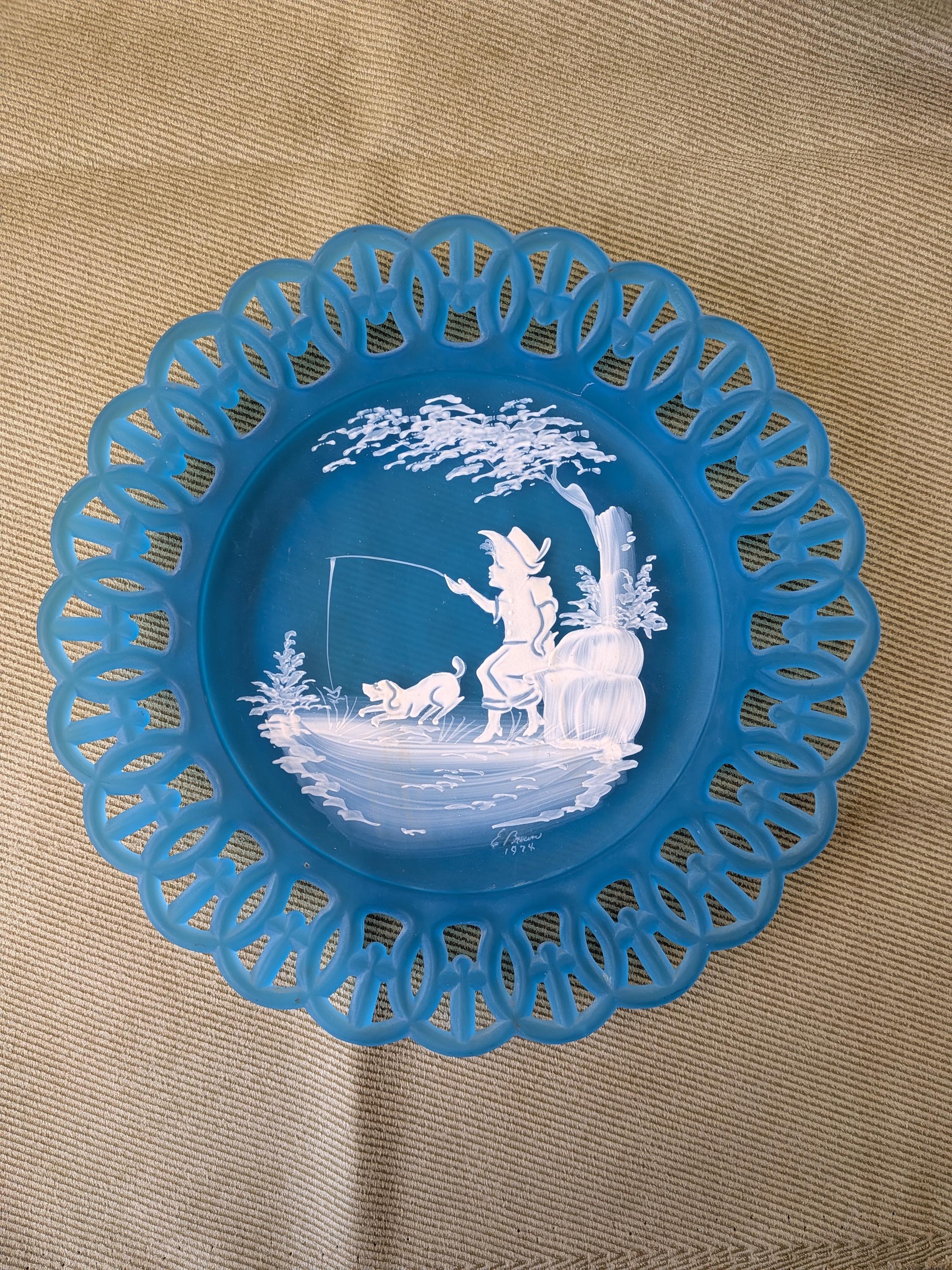 Westmoreland lattice vintage plate glass decor - Etsy 日本