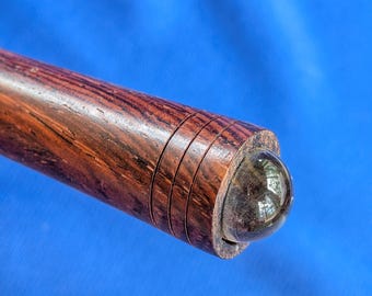 Telescopio antiguo de nogal negro con lente anónimo, de 6 pulgadas de largo.