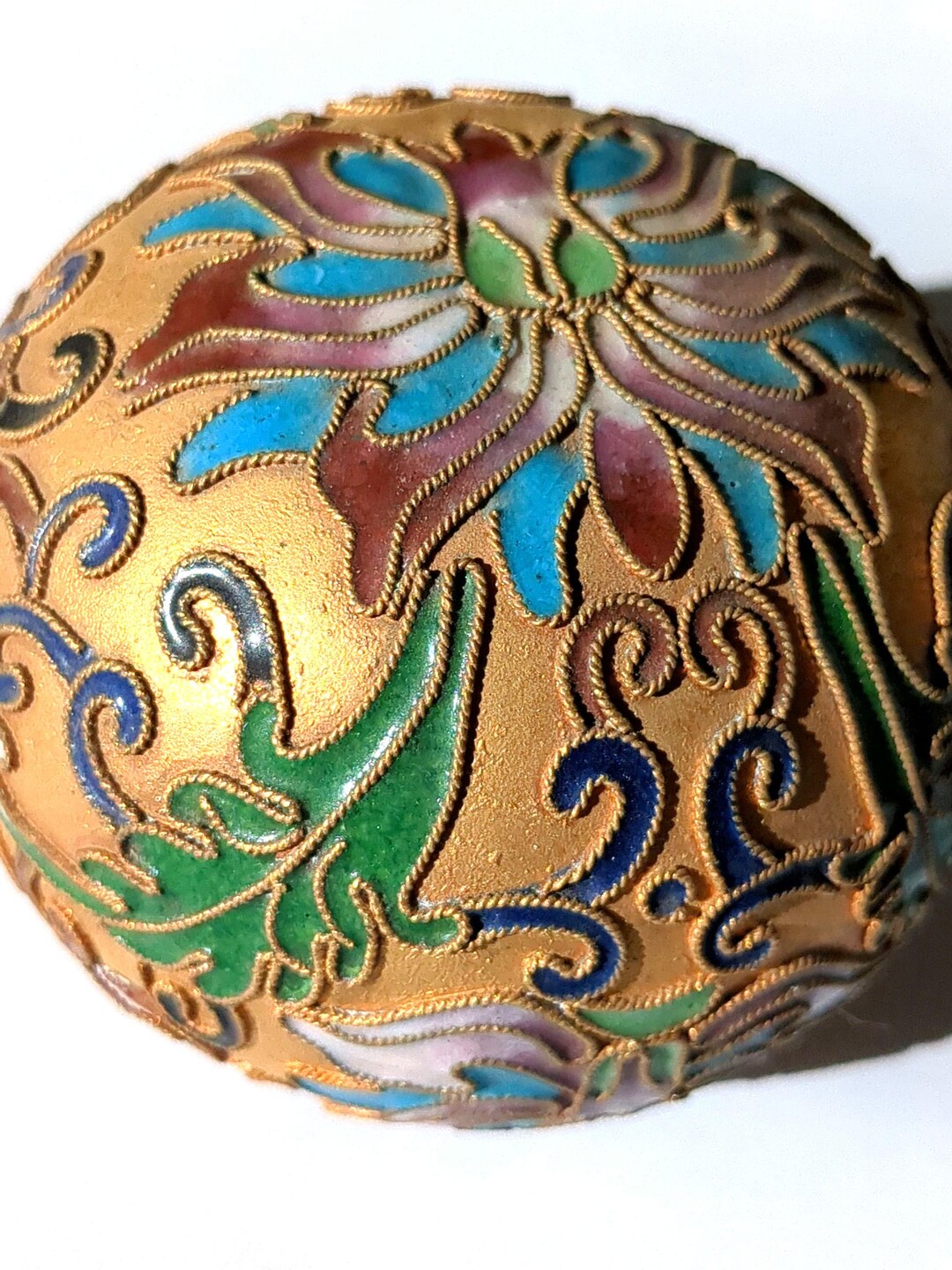 Cloisonne Enamel and Brass Paperweight. - Etsy
