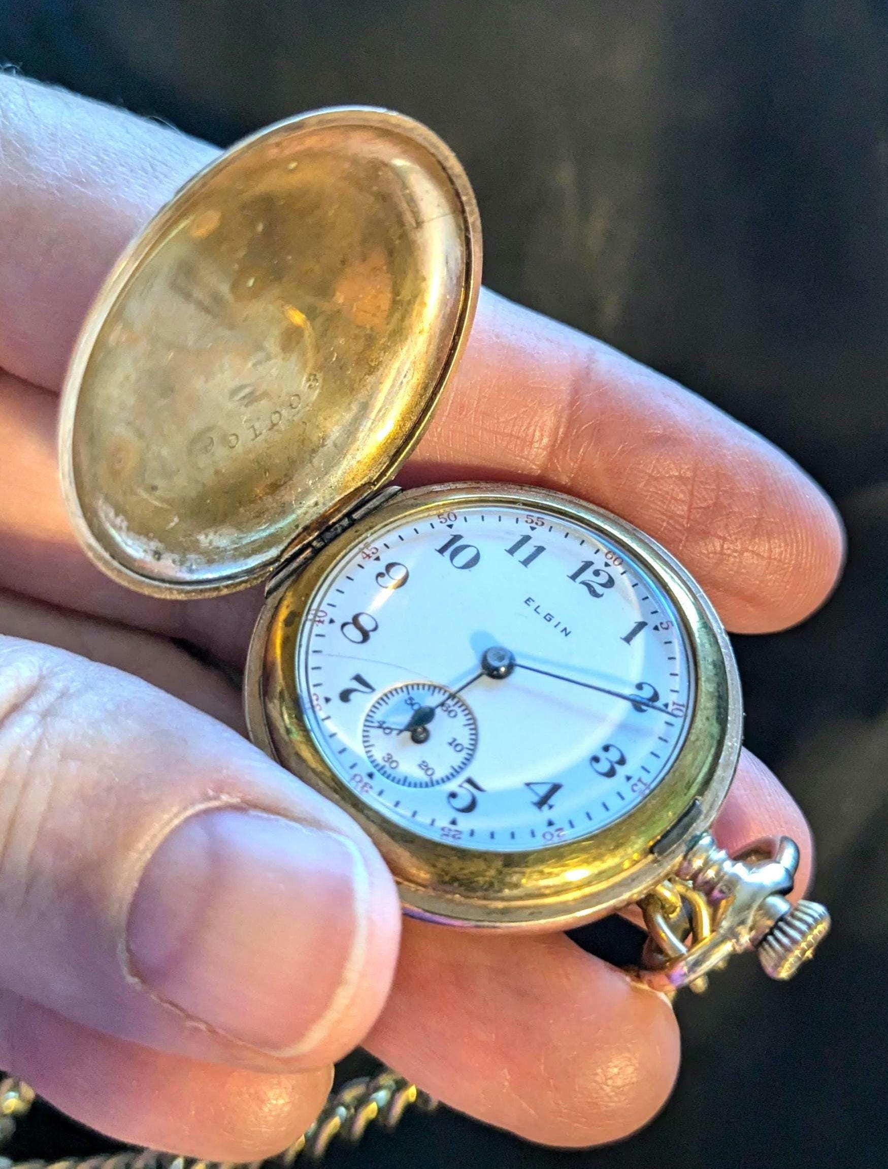 ウォルサム ヴァンガード チェーン付き懐中時計 10K金張 23石