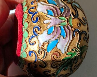 Cloisonne Enamel and Brass Paperweight. - Etsy