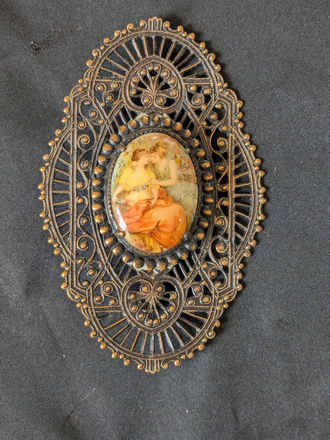 1950s Silver Filigree Palmtree Brooch main image 1